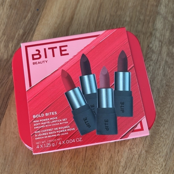 Bite Beauty Bold Bites Mini Matte Lipstick Set 4pc in metal case - Picture 5 of 6